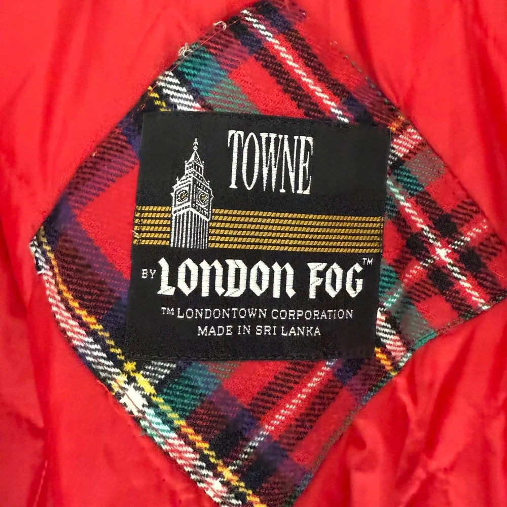 Vintage London Fog Tan Plaid Lined Jacket Womens XL Full Zip Collar Pockets - Picture 4 of 9